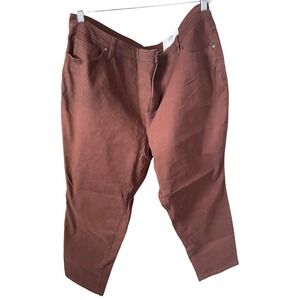 Style & Co Womens Straight Leg Pants 24W Brown Dark Academia Workwear Minimalist